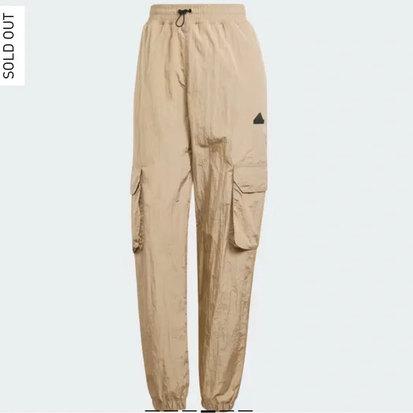 NWT Adidas City Escape Cargo Pants Joggers Elastic Small Gold - Picture 5 of 11